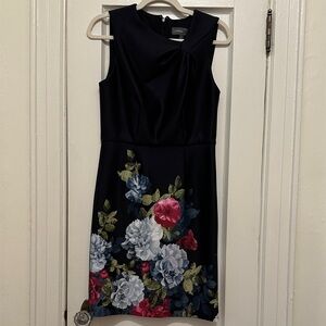 NWOT Donna Ricco Navy Floral Midi Dress